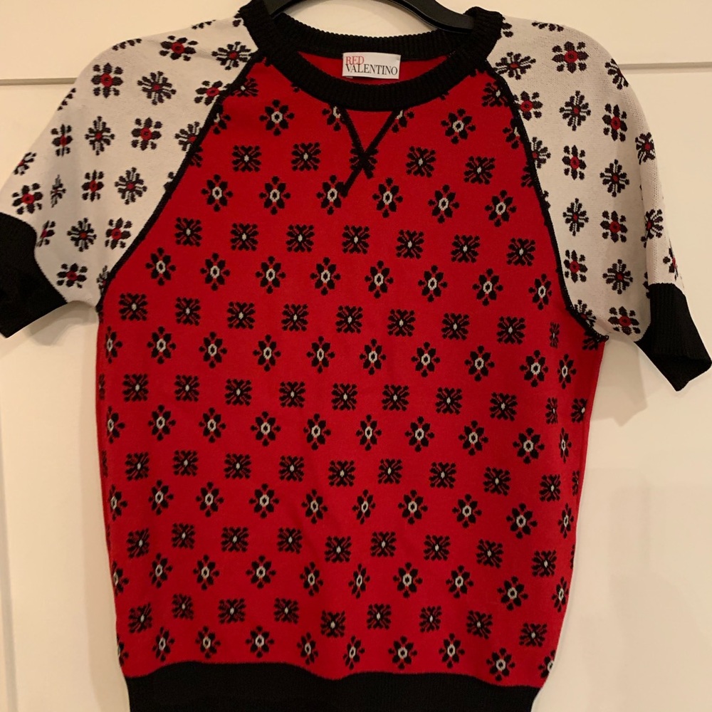 Red Valentino Cropped Patterned Sweater